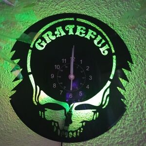 Grateful Black Wall Clock